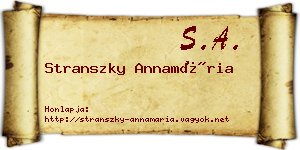 Stranszky Annamária névjegykártya